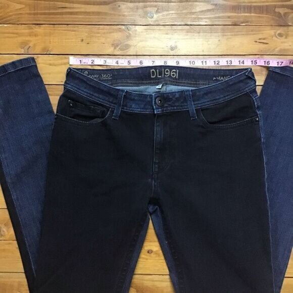 DL1961 Amanda Oklahoma style jeans Skinny leg high rise black dark blue size 29 - Picture 12 of 14